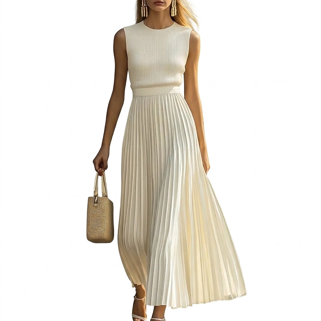 Ärmelloses, plissiertes Damen-Maxikleid-Maxi Dress-Alpenkind