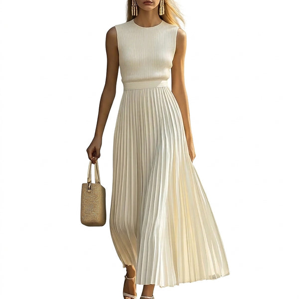 Ärmelloses, plissiertes Damen-Maxikleid-Maxi Dress-Alpenkind