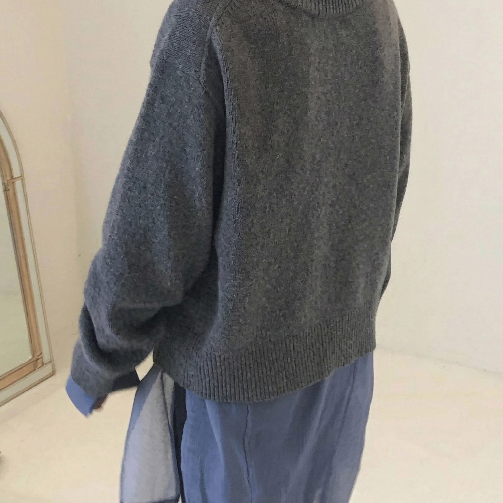 Asymmetrische Strickjacke mit Knöpfen für Damen-Cardigans for women-Alpenkind