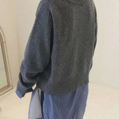 Asymmetrische Strickjacke mit Knöpfen für Damen-Cardigans for women-Alpenkind