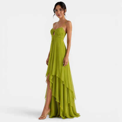 Asymmetrisches, gestuftes Maxi-Kleid für Damen-Maxi Dress-Alpenkind
