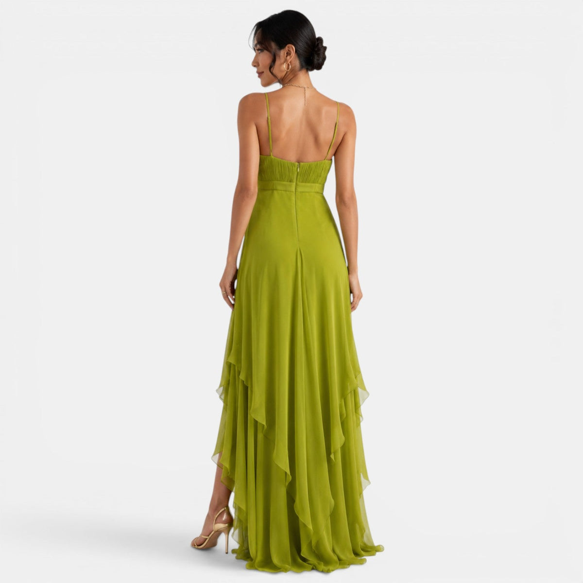Asymmetrisches, gestuftes Maxi-Kleid für Damen-Maxi Dress-Alpenkind
