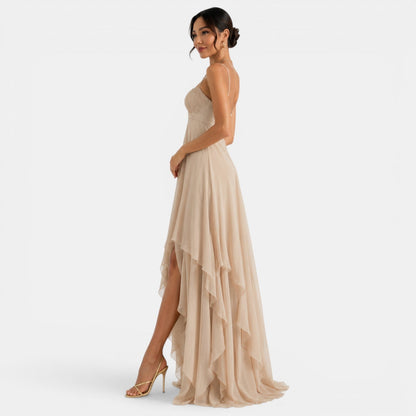Asymmetrisches, gestuftes Maxi-Kleid für Damen-Maxi Dress-Alpenkind