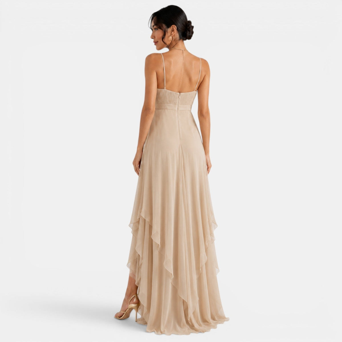 Asymmetrisches, gestuftes Maxi-Kleid für Damen-Maxi Dress-Alpenkind
