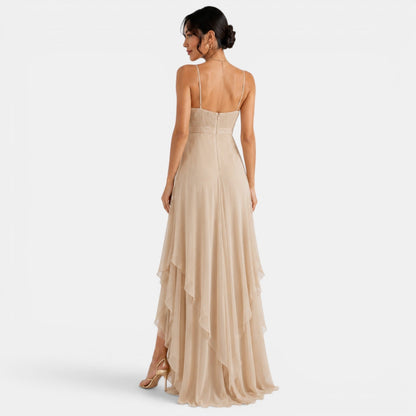 Asymmetrisches, gestuftes Maxi-Kleid für Damen-Maxi Dress-Alpenkind