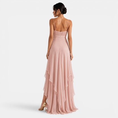 Asymmetrisches, gestuftes Maxi-Kleid für Damen-Maxi Dress-Alpenkind
