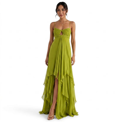 Asymmetrisches, gestuftes Maxi-Kleid für Damen-Maxi Dress-Alpenkind