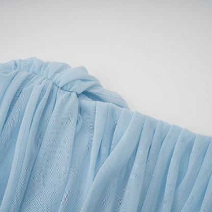 Asymmetrisches plissiertes Maxikleid für Damen-Maxi Dress-Alpenkind