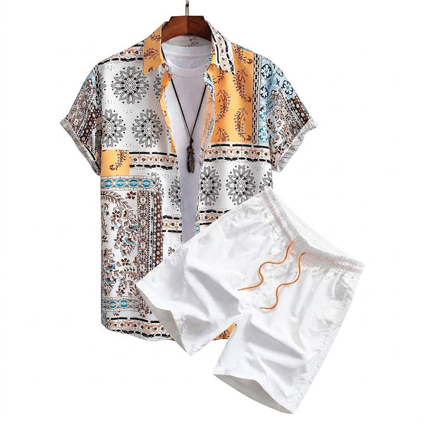 Bedrucktes Hemd- und Shorts-Set für Herren-Sets for Men-Alpenkind