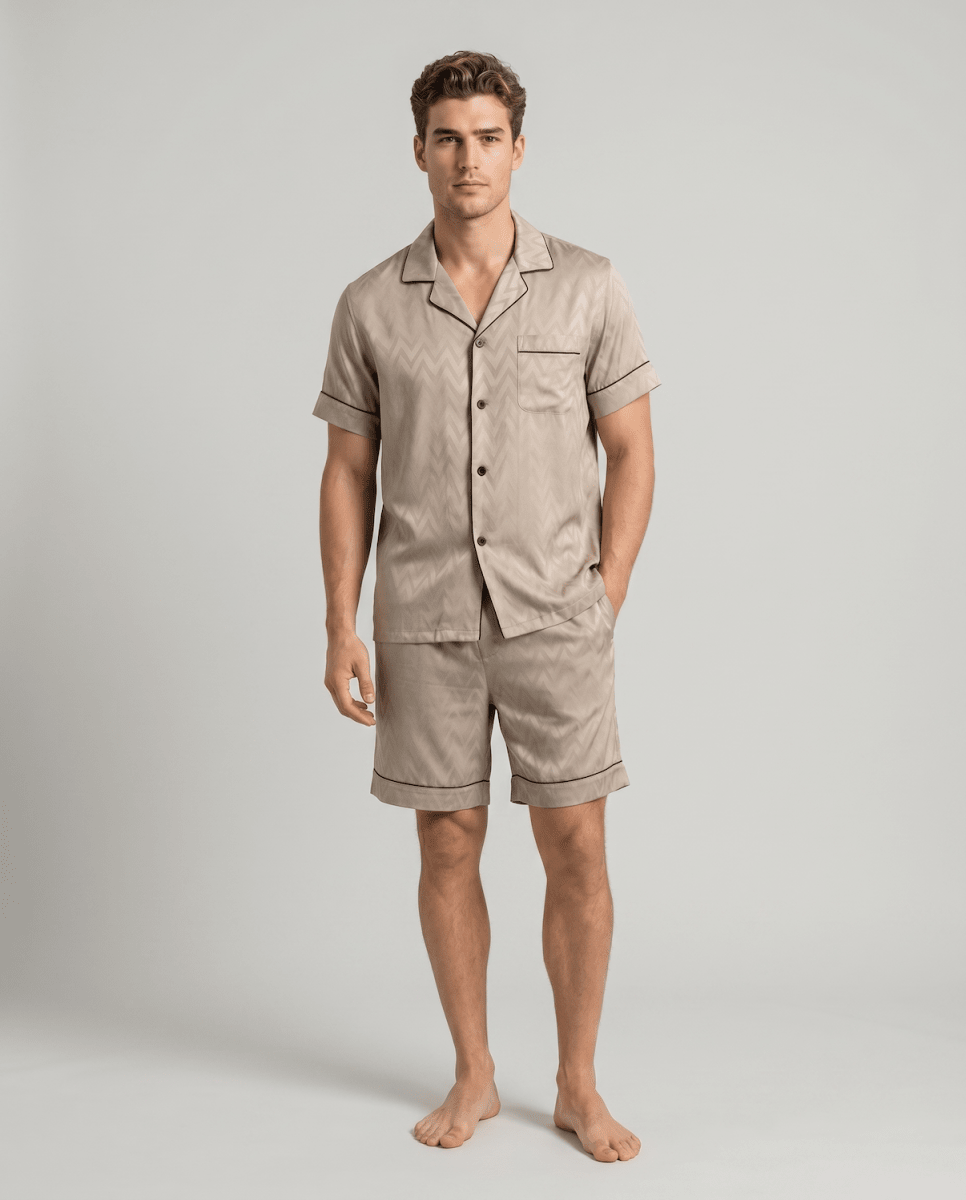 Bedrucktes kurzärmeliges Pyjama-Set für Herren-Sets for Men-Alpenkind