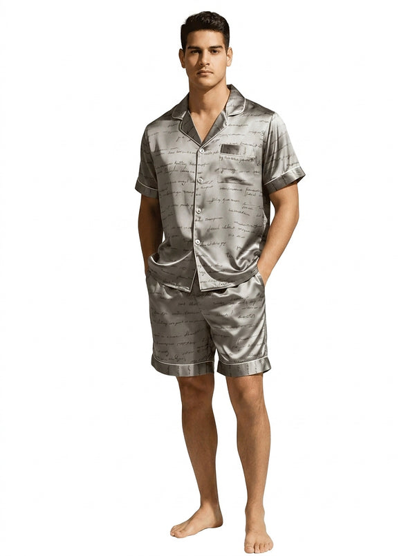 Bedrucktes kurzärmeliges Pyjama-Set für Herren-Sets for Men-Alpenkind