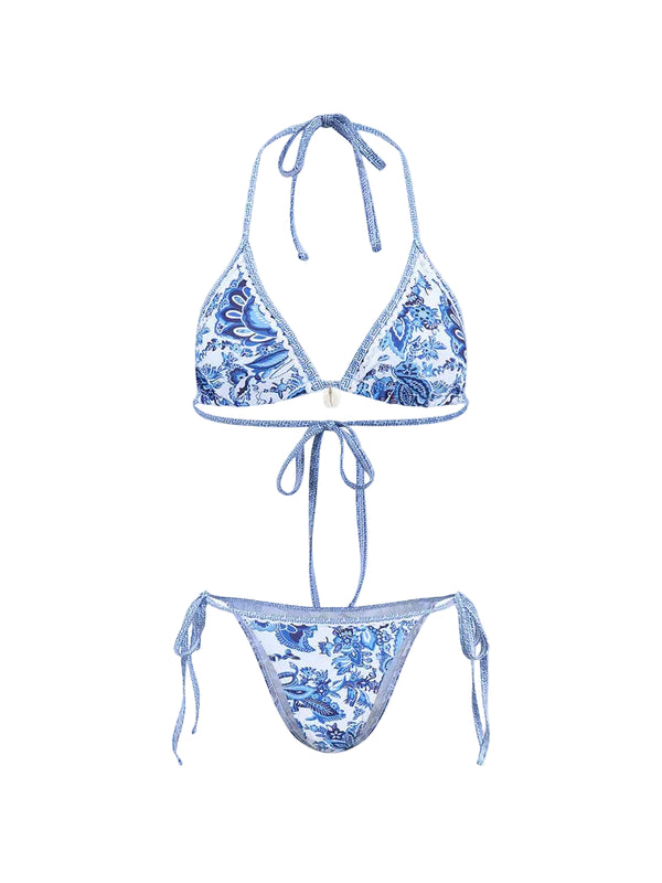 Bikini-Set mit Neckholder und Bindebändern im Print-Design-Women Swimwear-Alpenkind