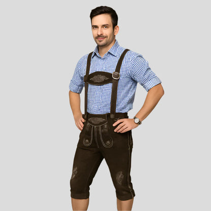Kniebund Lederhose für Herren – Traditionelles Design & Echtleder