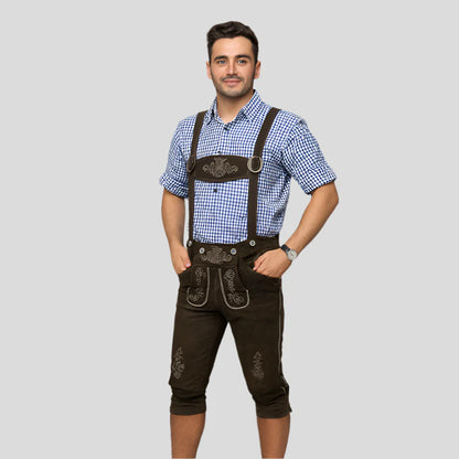 Kniebund Lederhose für Herren – Traditionelles Design & Echtleder