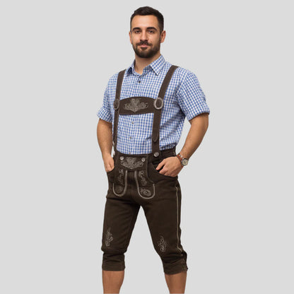 Kniebund Lederhose für Herren – Traditionelles Design & Echtleder