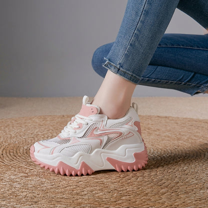 Chunky Mesh-Sneaker mit Schnürung für Damen-Footwear for women-Alpenkind