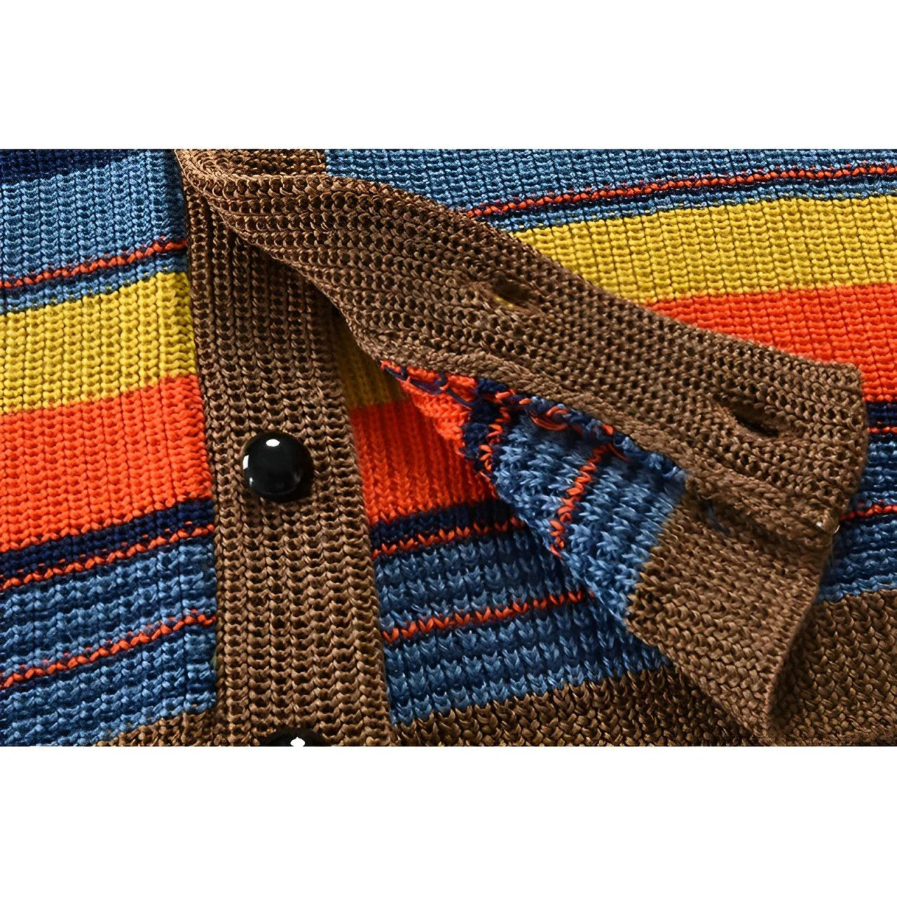 Gestreifte Strickjacke mit Schalkragen – Weicher Strick & entspannte Passform