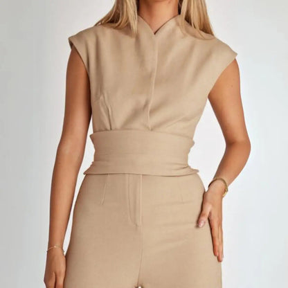 Damen Ärmelloser Jumpsuit mit Weitem Bein-Jumpsuits for women-Alpenkind