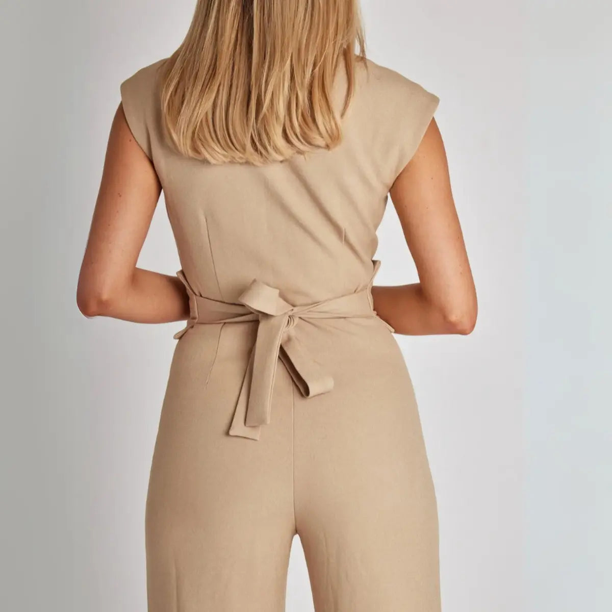 Damen Ärmelloser Jumpsuit mit Weitem Bein-Jumpsuits for women-Alpenkind