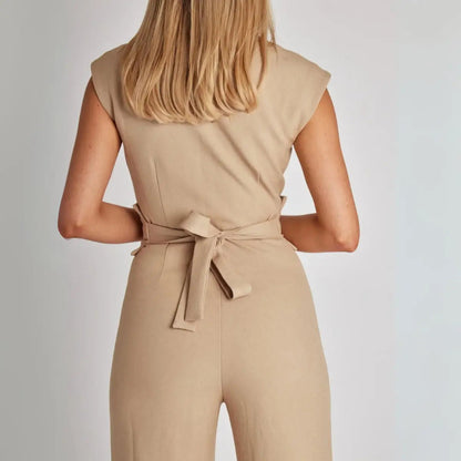 Damen Ärmelloser Jumpsuit mit Weitem Bein-Jumpsuits for women-Alpenkind