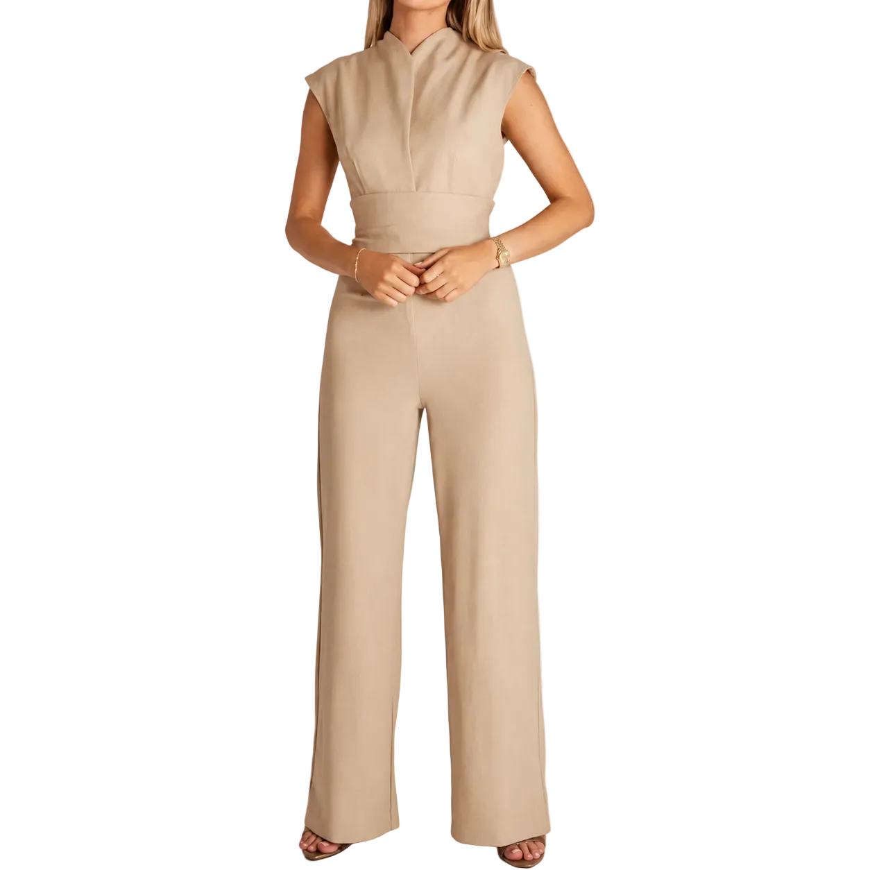 Damen Ärmelloser Jumpsuit mit Weitem Bein-Jumpsuits for women-Alpenkind