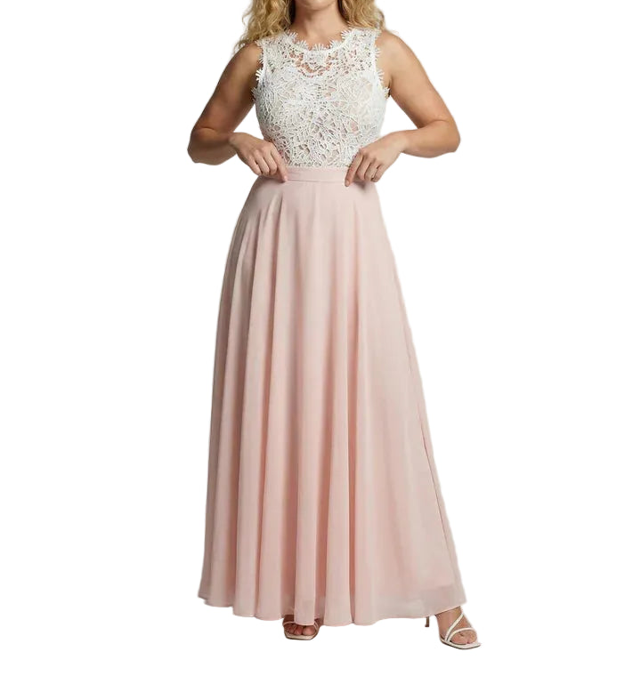 Damen Ärmelloses Maxikleid mit Spitzenoberteil und langem Rock-Maxi Dress-Alpenkind
