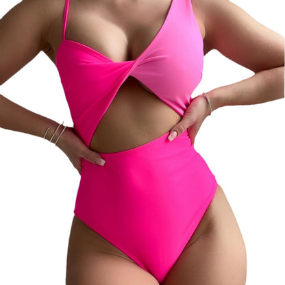 Damen-Badeanzug mit Cut-out und Knotendetail-Swimwear for women-Alpenkind