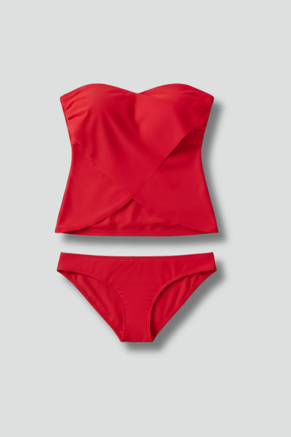 Damen Badebekleidungsset mit trägerlosem Oberteil und Slip-Swimwear for women-Alpenkind