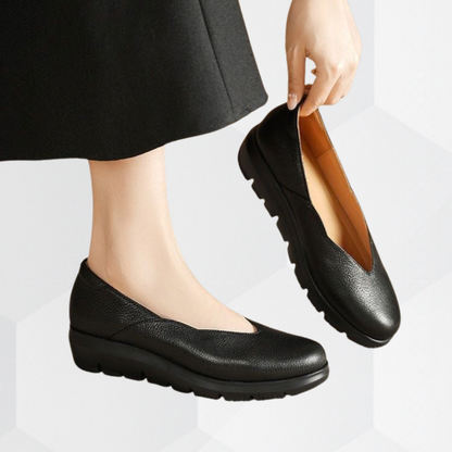 Damen-Ballerinas mit Keilsohle und V-Ausschnitt-Footwear for women-Alpenkind