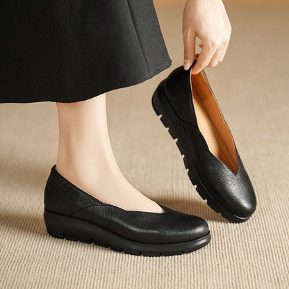 Damen-Ballerinas mit Keilsohle und V-Ausschnitt-Footwear for women-Alpenkind