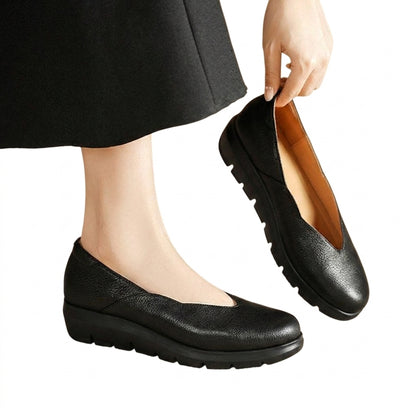 Damen-Ballerinas mit Keilsohle und V-Ausschnitt-Footwear for women-Alpenkind