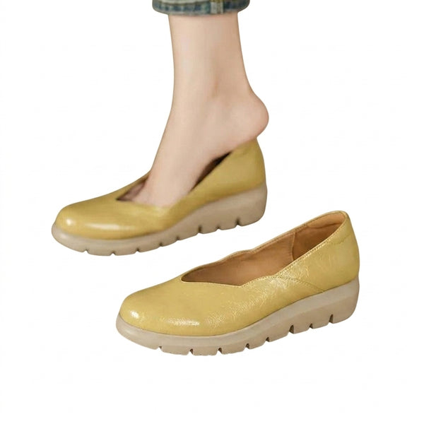 Damen-Ballerinas mit Keilsohle und V-Ausschnitt-Footwear for women-Alpenkind