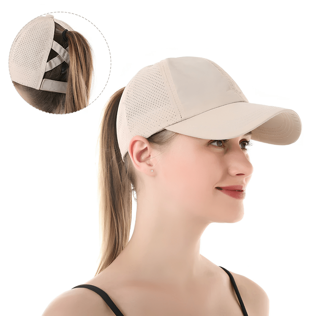 Damen Baseball-Cap für Pferdeschwanz mit Criss-Cross-Rückseite-Accessories for Women-Alpenkind