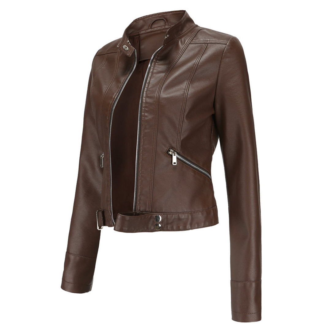 Damen Bikerjacke mit Stehkragen und Reißverschlüssen-Jacket for women-Alpenkind