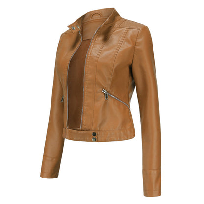 Damen Bikerjacke mit Stehkragen und Reißverschlüssen-Jacket for women-Alpenkind