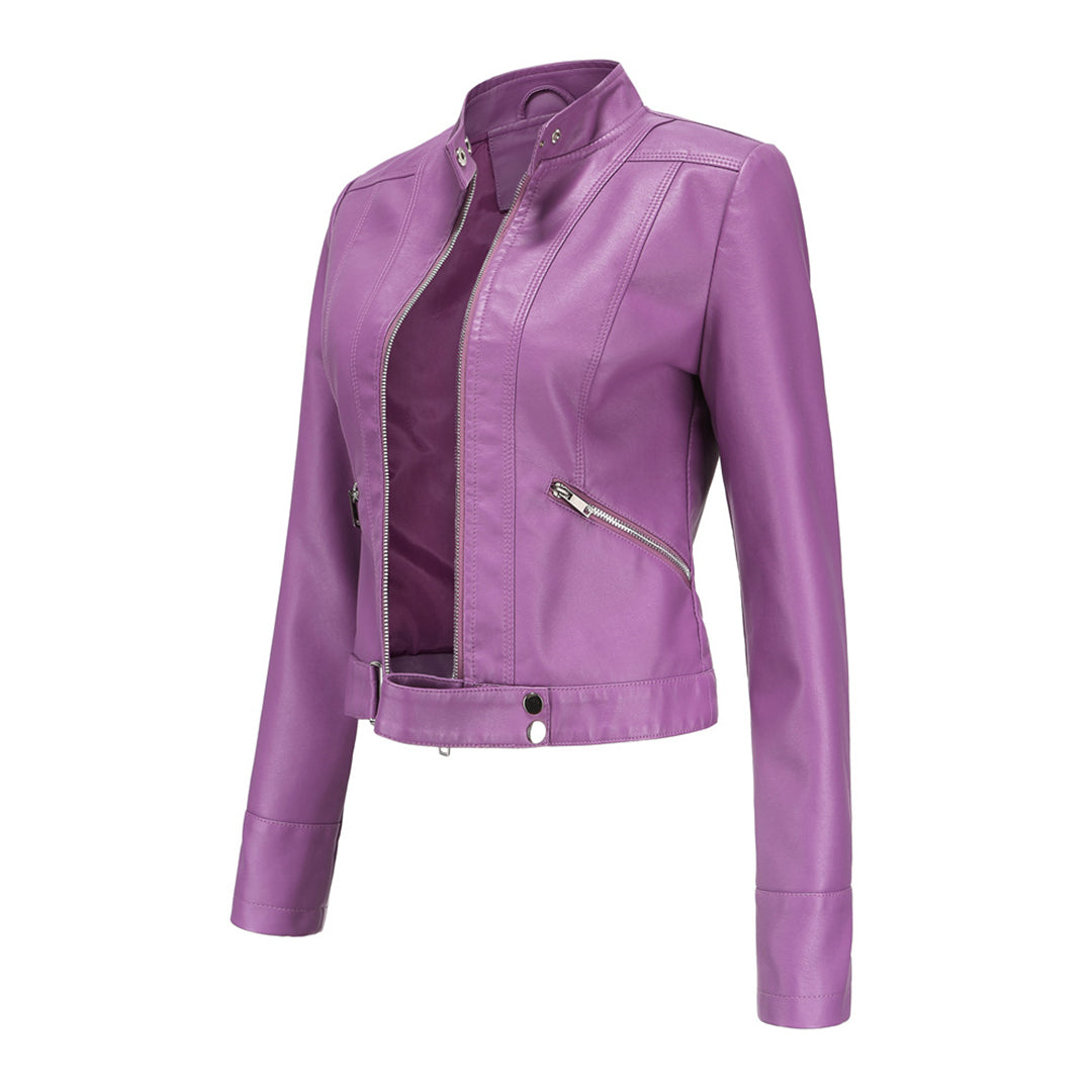 Damen Bikerjacke mit Stehkragen und Reißverschlüssen-Jacket for women-Alpenkind
