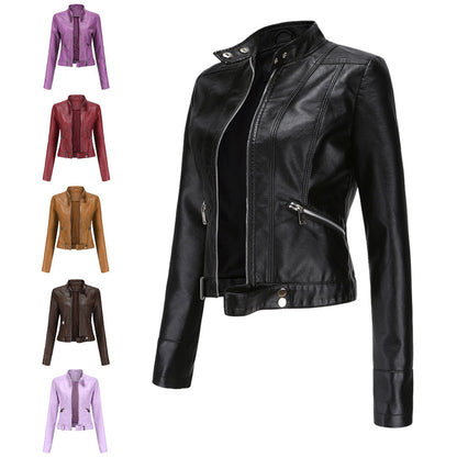 Damen Bikerjacke mit Stehkragen und Reißverschlüssen-Jacket for women-Alpenkind