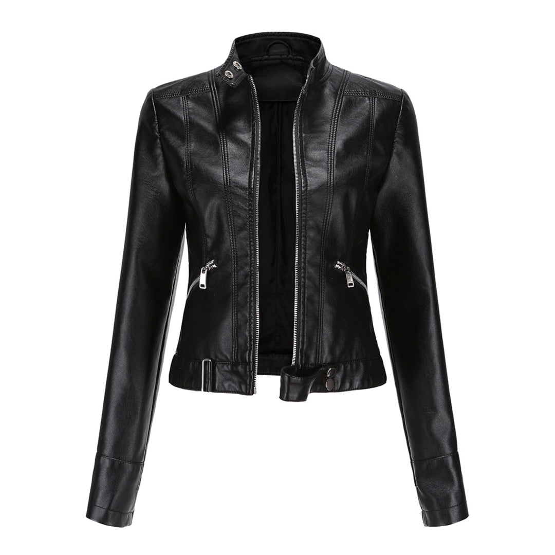 Damen Bikerjacke mit Stehkragen und Reißverschlüssen-Jacket for women-Alpenkind