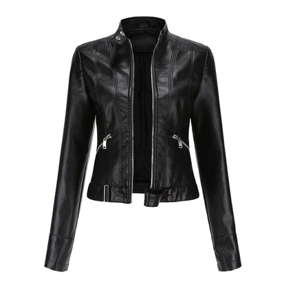 Damen Bikerjacke mit Stehkragen und Reißverschlüssen-Jacket for women-Alpenkind