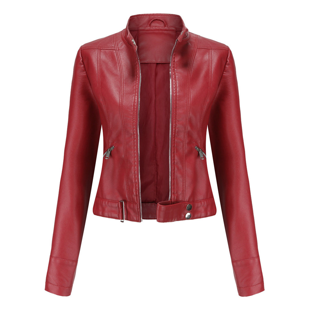 Damen Bikerjacke mit Stehkragen und Reißverschlüssen-Jacket for women-Alpenkind