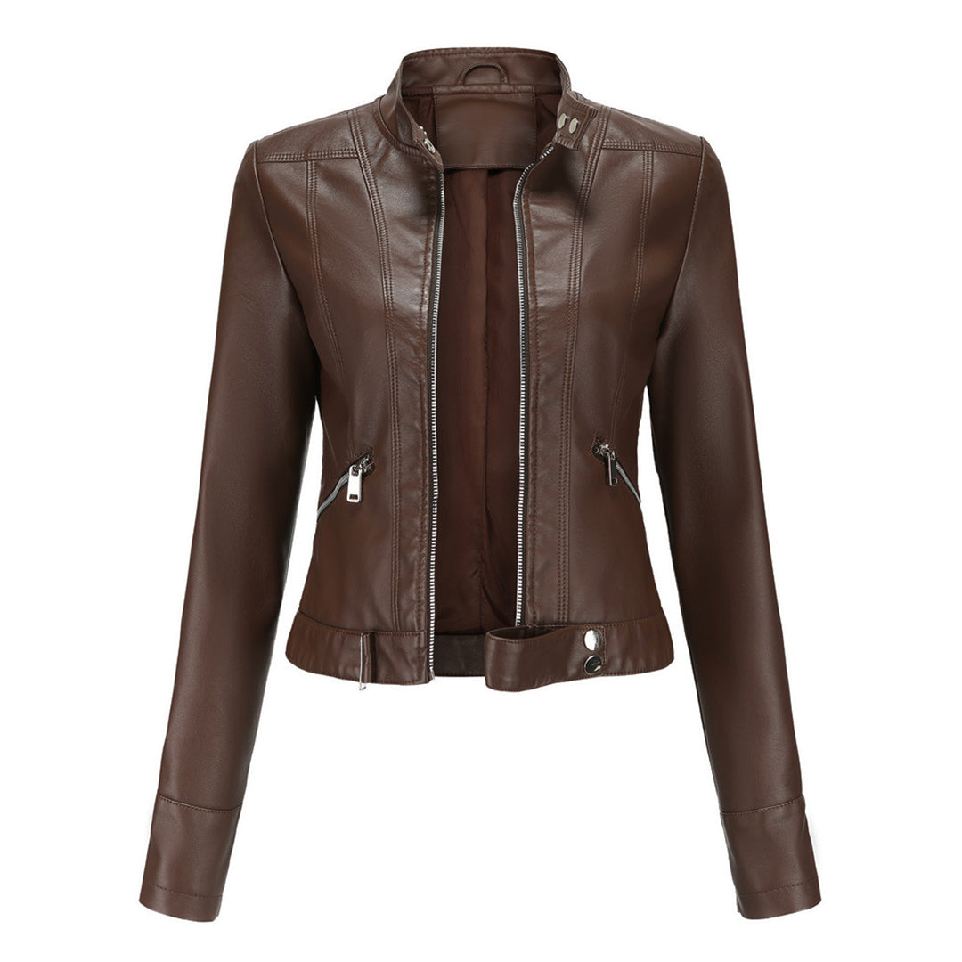 Damen Bikerjacke mit Stehkragen und Reißverschlüssen-Jacket for women-Alpenkind
