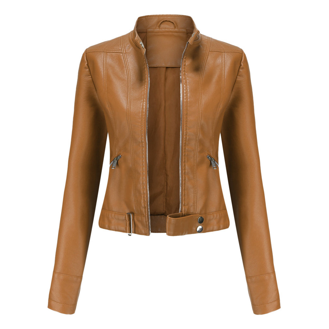 Damen Bikerjacke mit Stehkragen und Reißverschlüssen-Jacket for women-Alpenkind
