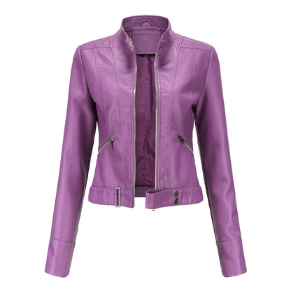Damen Bikerjacke mit Stehkragen und Reißverschlüssen-Jacket for women-Alpenkind