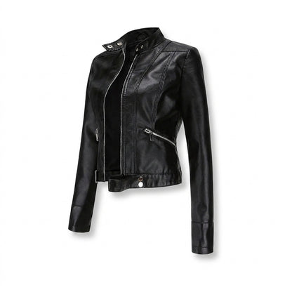 Damen Bikerjacke mit Stehkragen und Reißverschlüssen-Jacket for women-Alpenkind