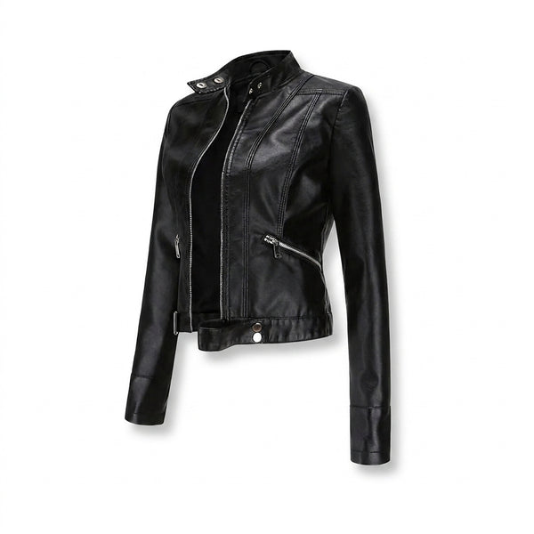 Damen Bikerjacke mit Stehkragen und Reißverschlüssen-Jacket for women-Alpenkind