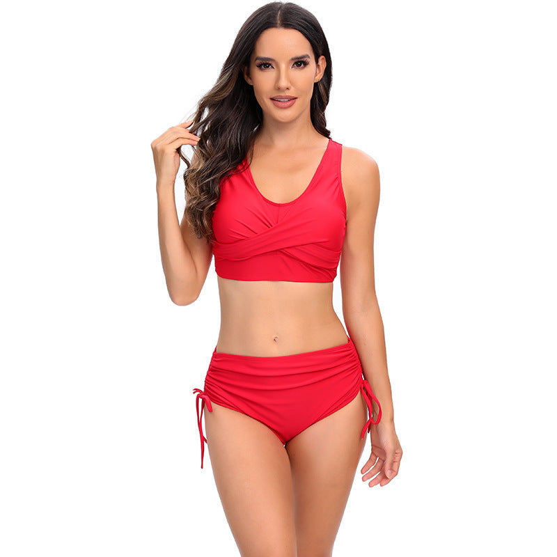 Damen-Bikini-Set mit hoher Taille und seitlichen Bindebändern-Swimwear for Women-Alpenkind