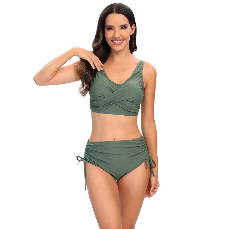 Damen-Bikini-Set mit hoher Taille und seitlichen Bindebändern-Swimwear for Women-Alpenkind