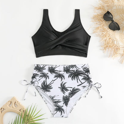 Damen-Bikini-Set mit hoher Taille und seitlichen Bindebändern-Swimwear for Women-Alpenkind