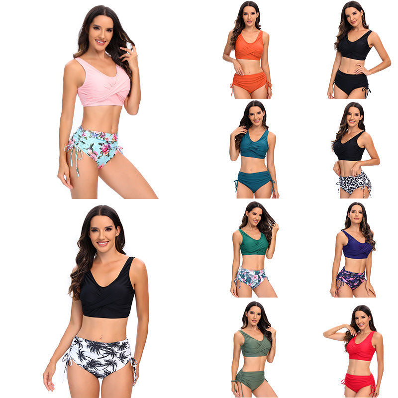 Damen-Bikini-Set mit hoher Taille und seitlichen Bindebändern-Swimwear for Women-Alpenkind