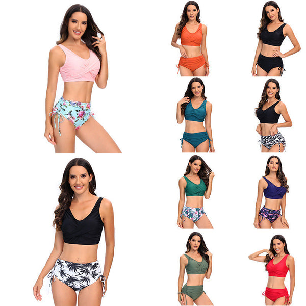 Damen-Bikini-Set mit hoher Taille und seitlichen Bindebändern-Swimwear for Women-Alpenkind
